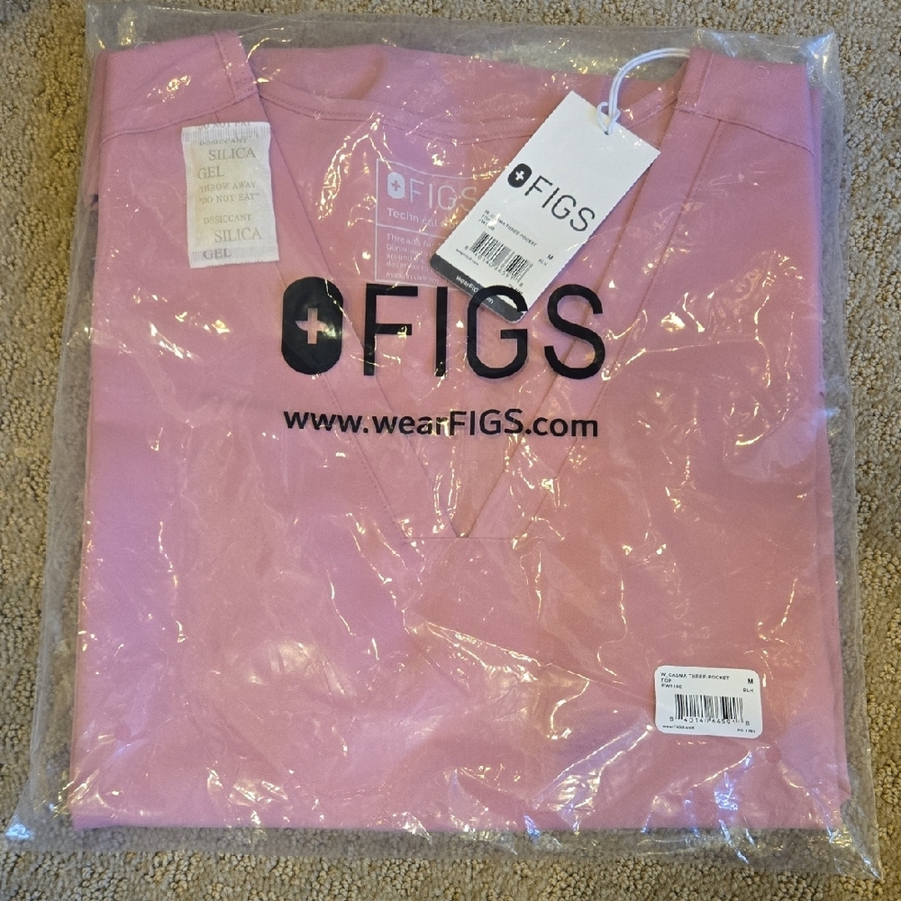 Figs Blush Pink V-Neck Scrub Top